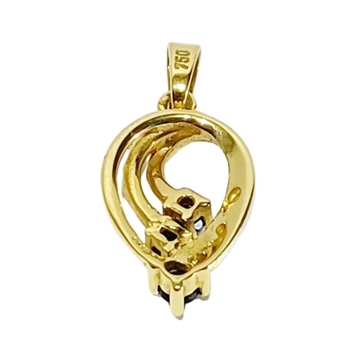 Pendentif en or blanc, or jaune, saphirs et diamant - Image 4