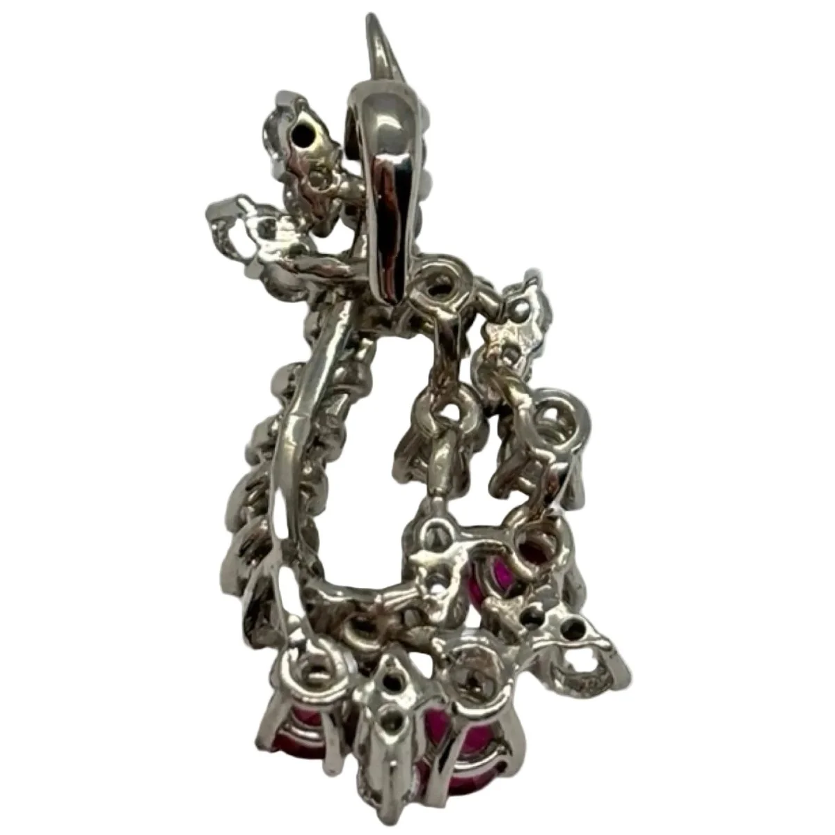 Pendentif en or blanc, rubis et diamants - Image 3