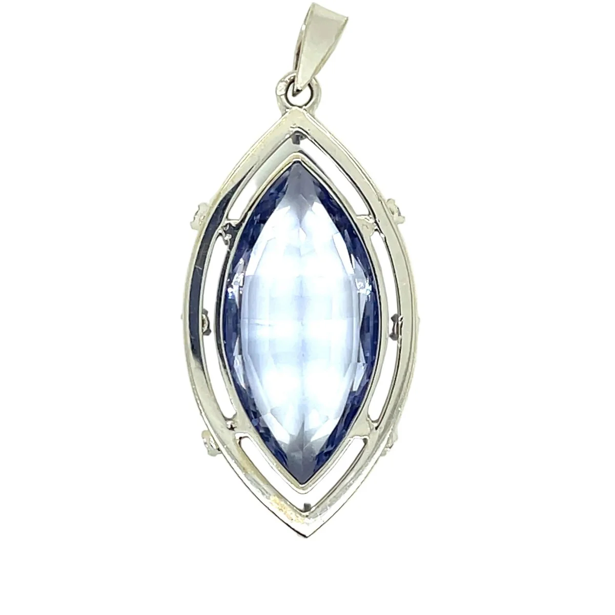 Pendentif en or blanc, saphir et diamants - Image 2