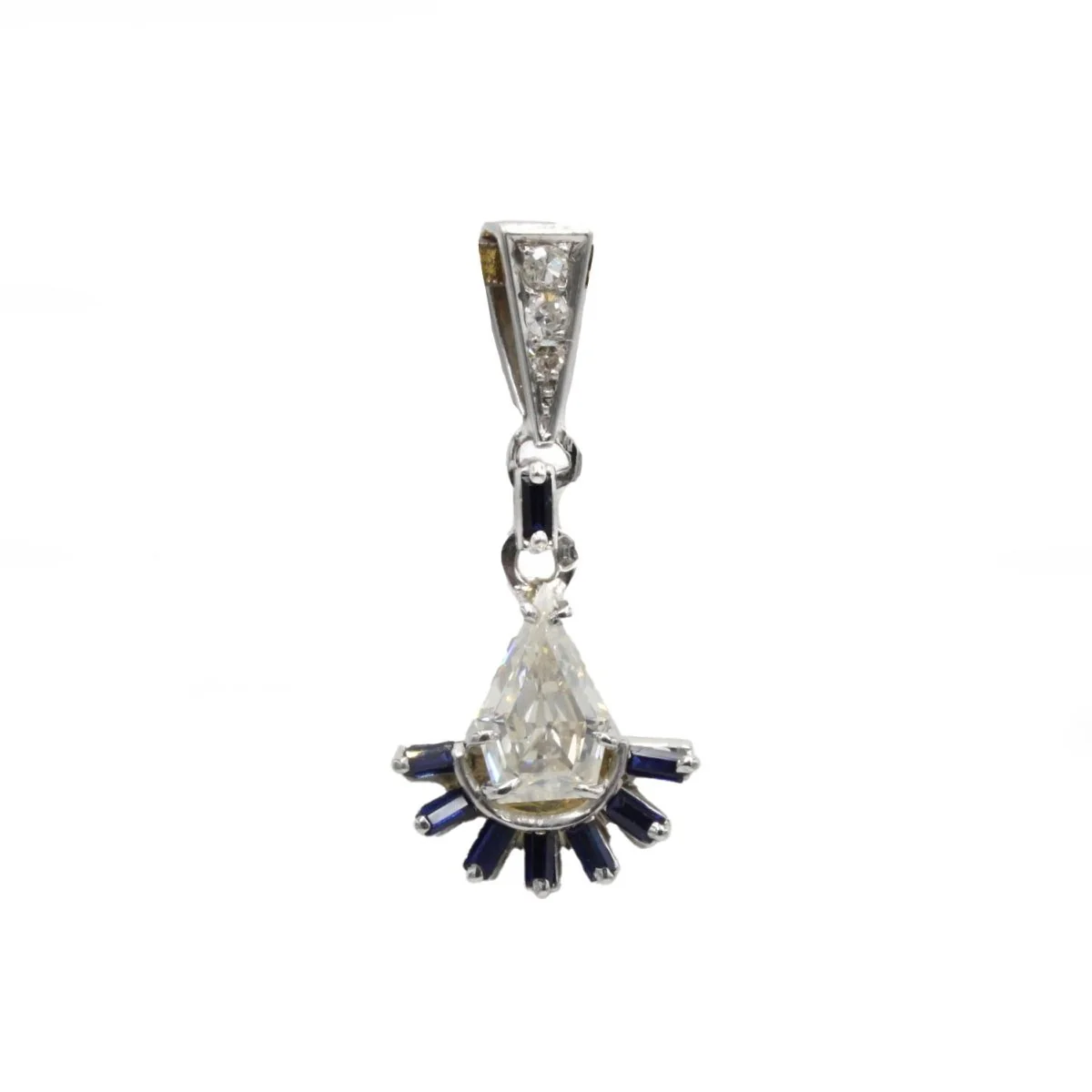 Pendentif en or blanc, saphirs et diamants