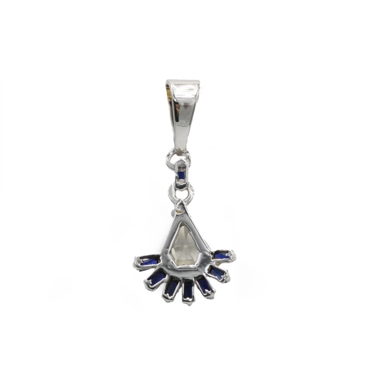 Pendentif en or blanc, saphirs et diamants - Image 2
