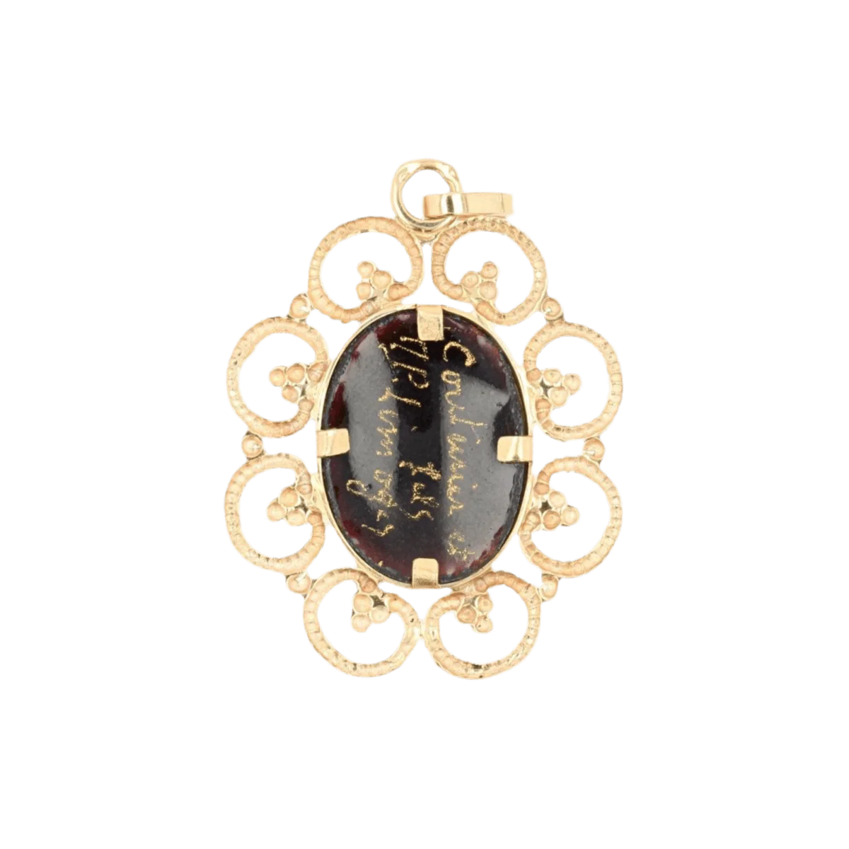 Pendentif en or jaune et émail - Image 3