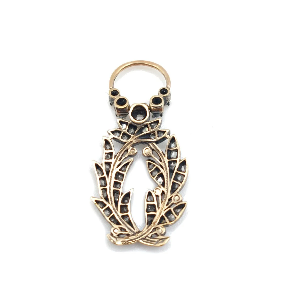 Pendentif en or jaune, argent, rubis et diamants - Image 3
