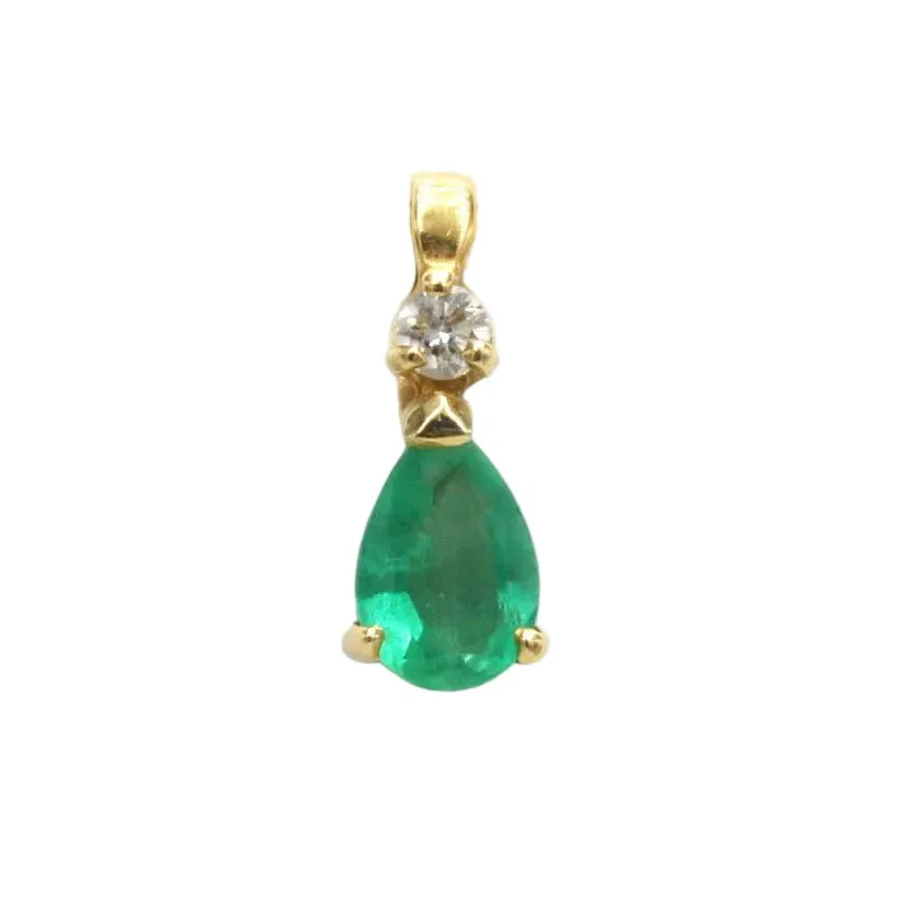 Pendentif en or jaune, émeraude et diamant - Image 4