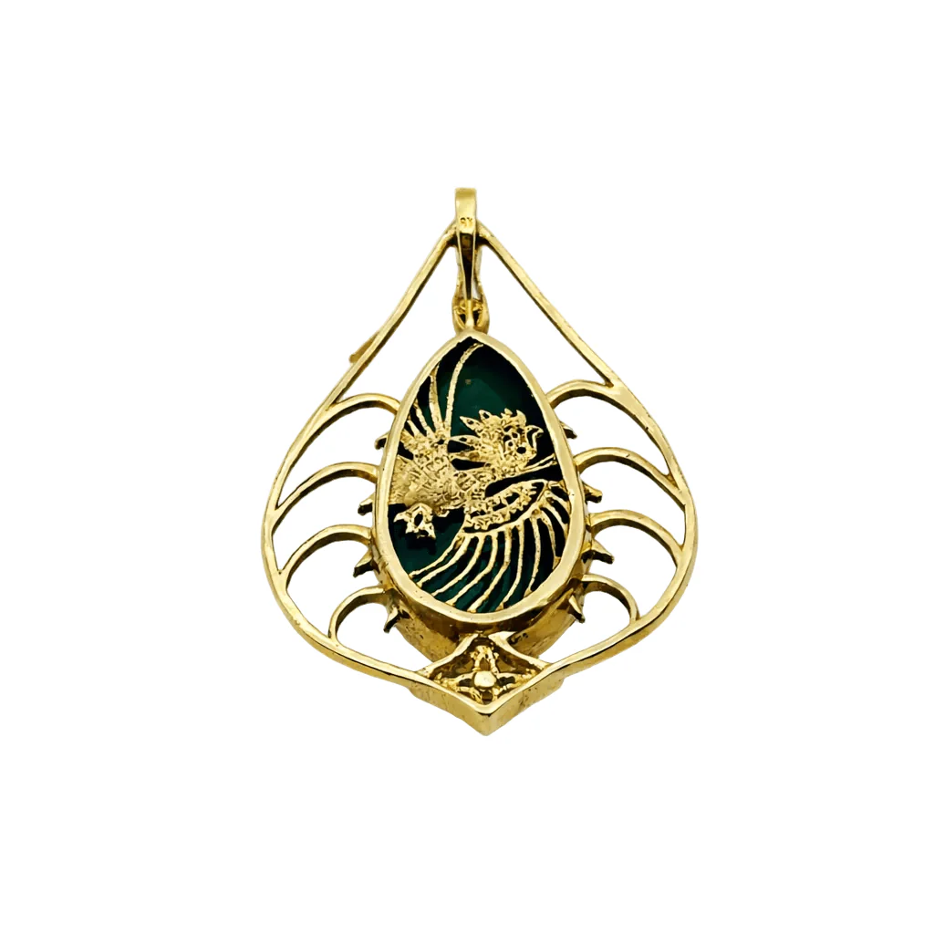 Pendentif en or jaune, émeraude et diamants - Image 3