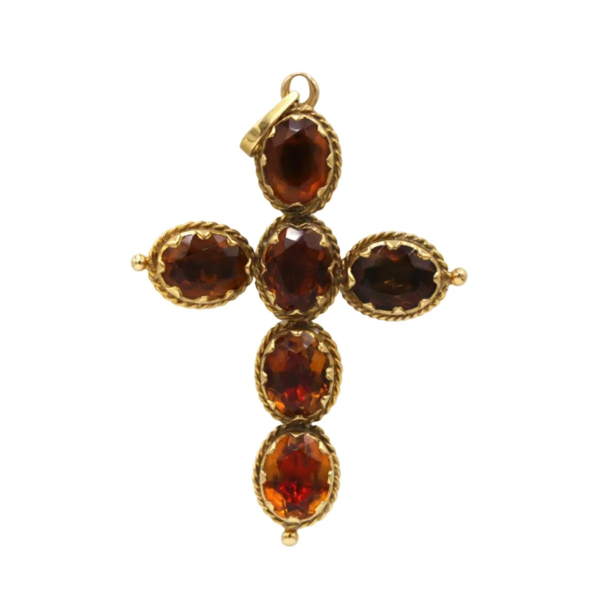 Pendentif en or jaune et citrines
