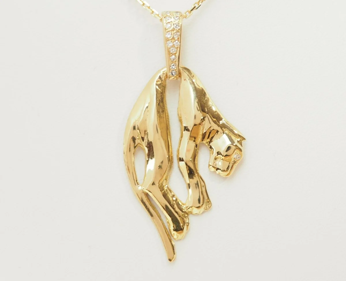 Pendentif en or jaune et diamants - Image 3
