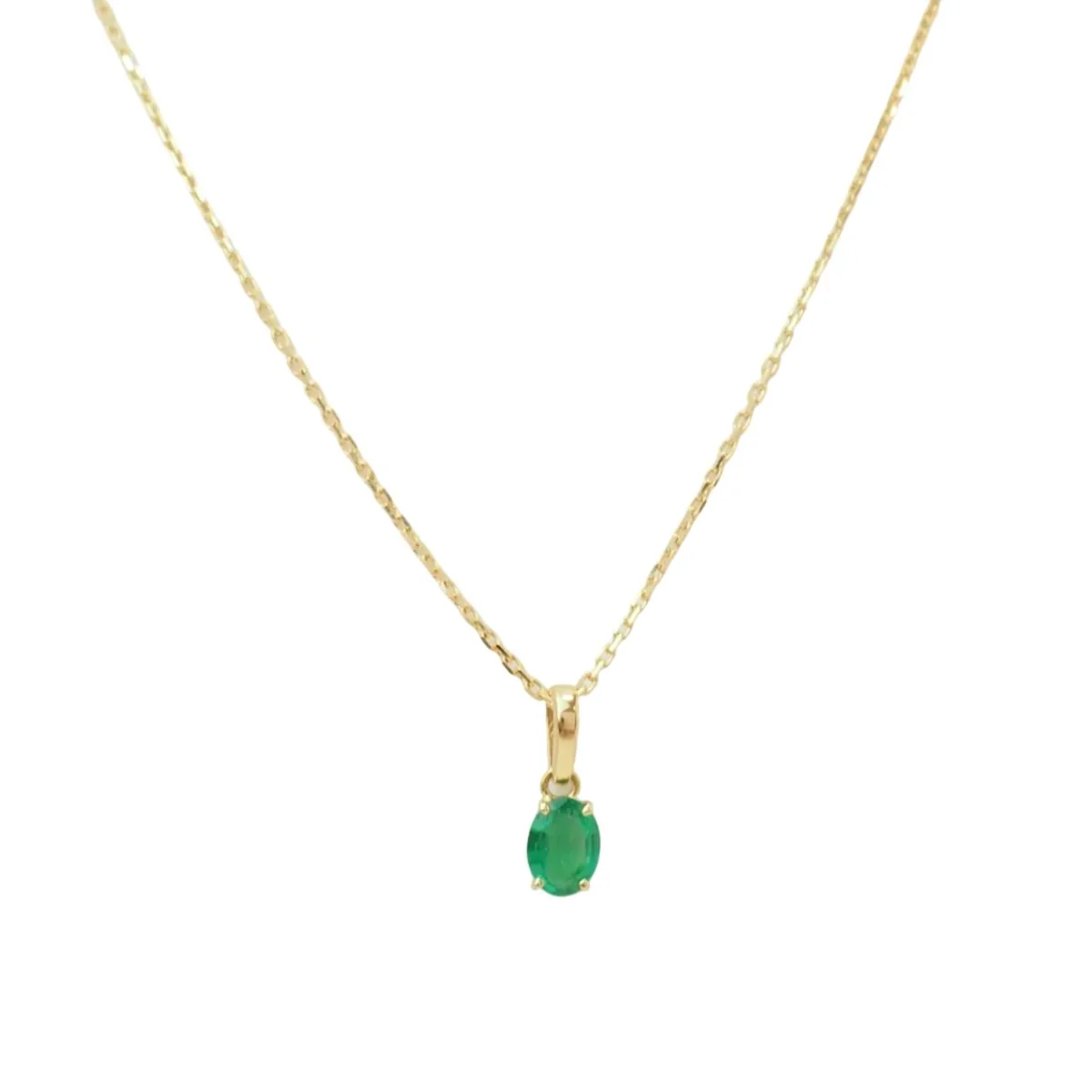Pendentif en or jaune et émeraude