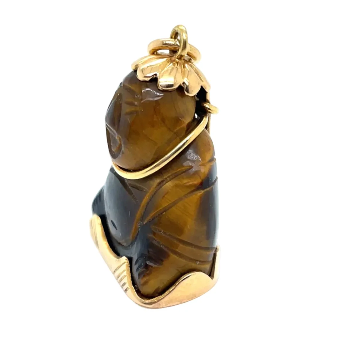 Pendentif en or jaune et oeil de tigre - Image 2