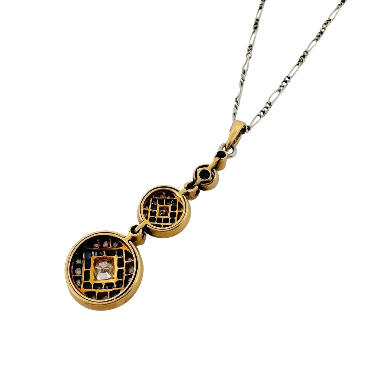 Pendentif en or jaune, saphirs, émail et diamants - Image 4