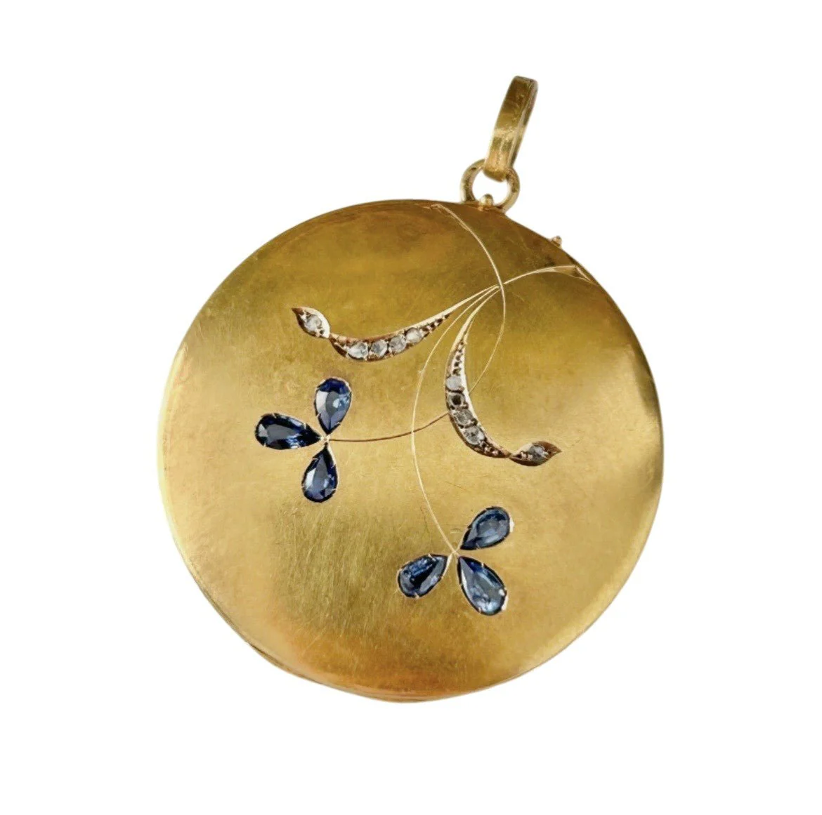Pendentif en or jaune, saphirs et diamants
