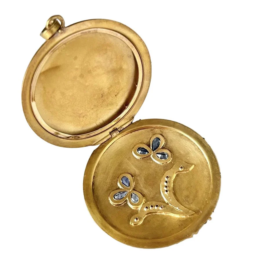 Pendentif en or jaune, saphirs et diamants - Image 4