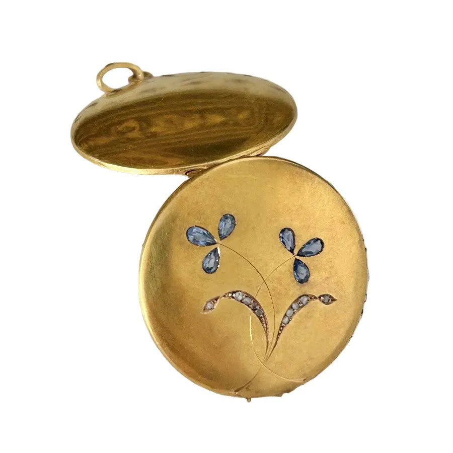 Pendentif en or jaune, saphirs et diamants - Image 5