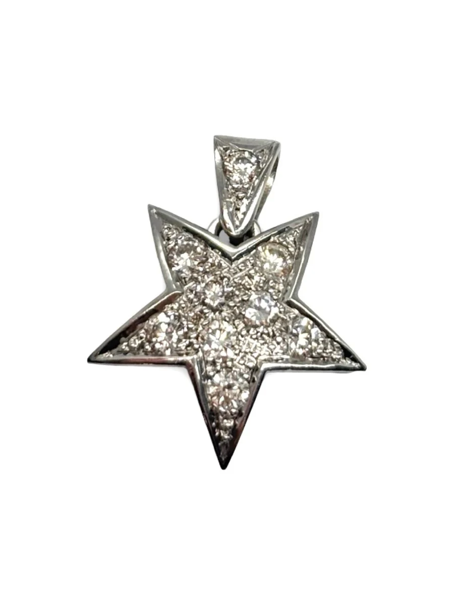 Pendentif en or blanc et diamants