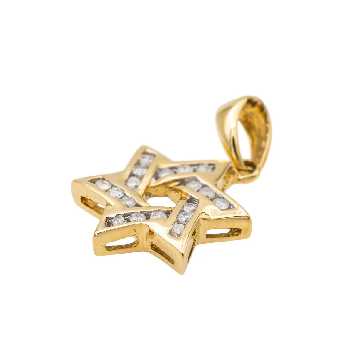 Pendentif Etoile Or jaune Diamant - Image 2