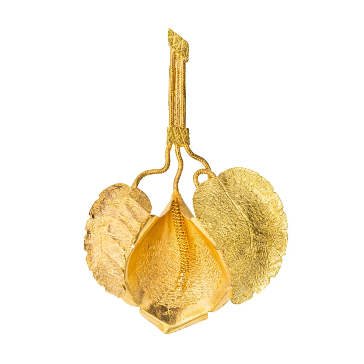 Pendentif feuille en or jaune