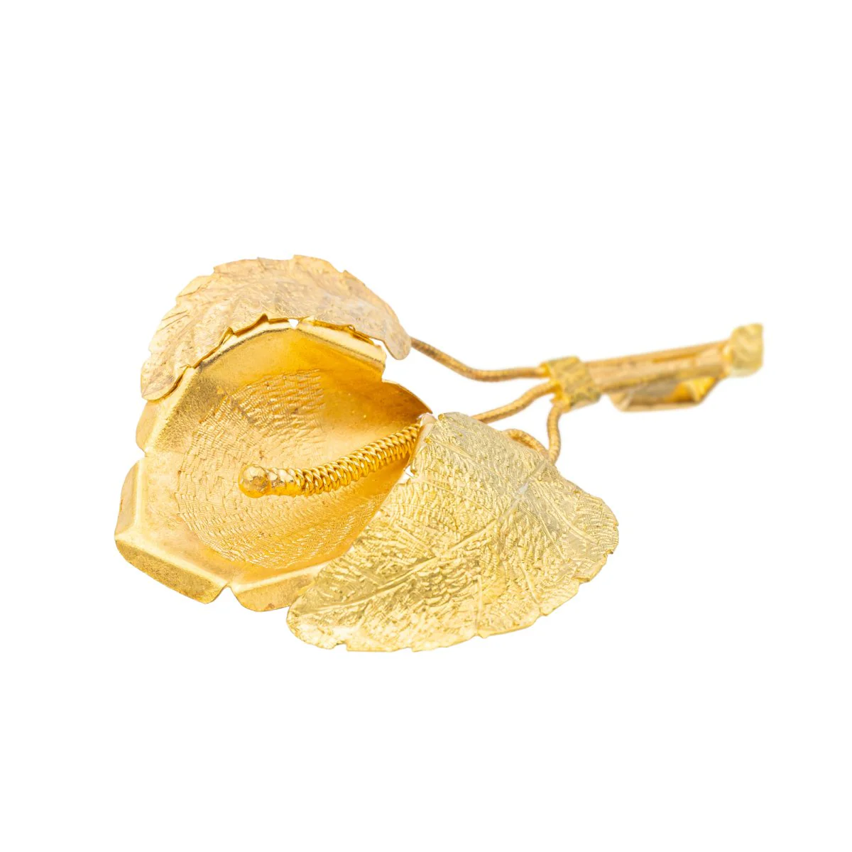 Pendentif feuille en or jaune - Image 3