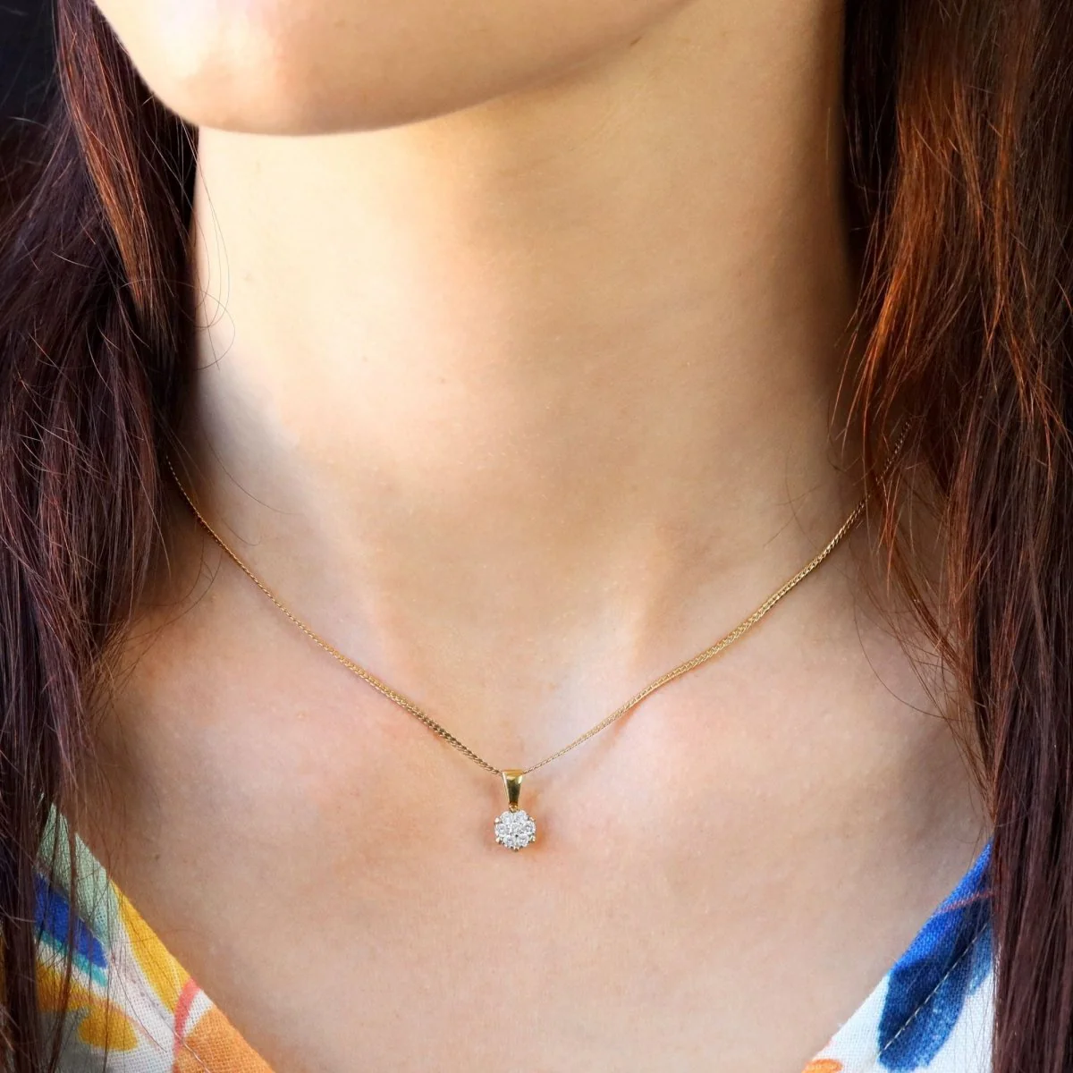 Collier Pendentif en or jaune et diamants - Image 2