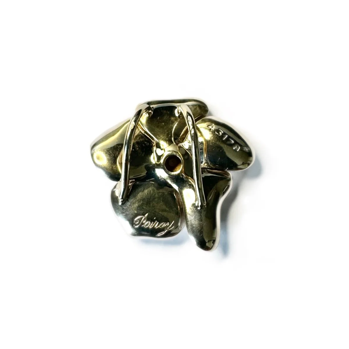 Pendentif POIRAY Fleur en or blanc et diamant - Image 6