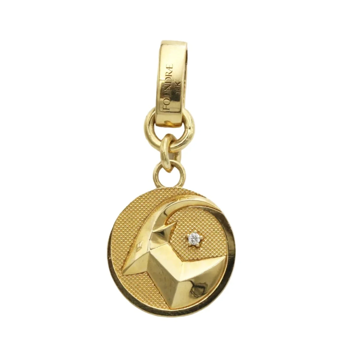 Pendentif FOUNDRAE en or jaune et diamant - Image 2