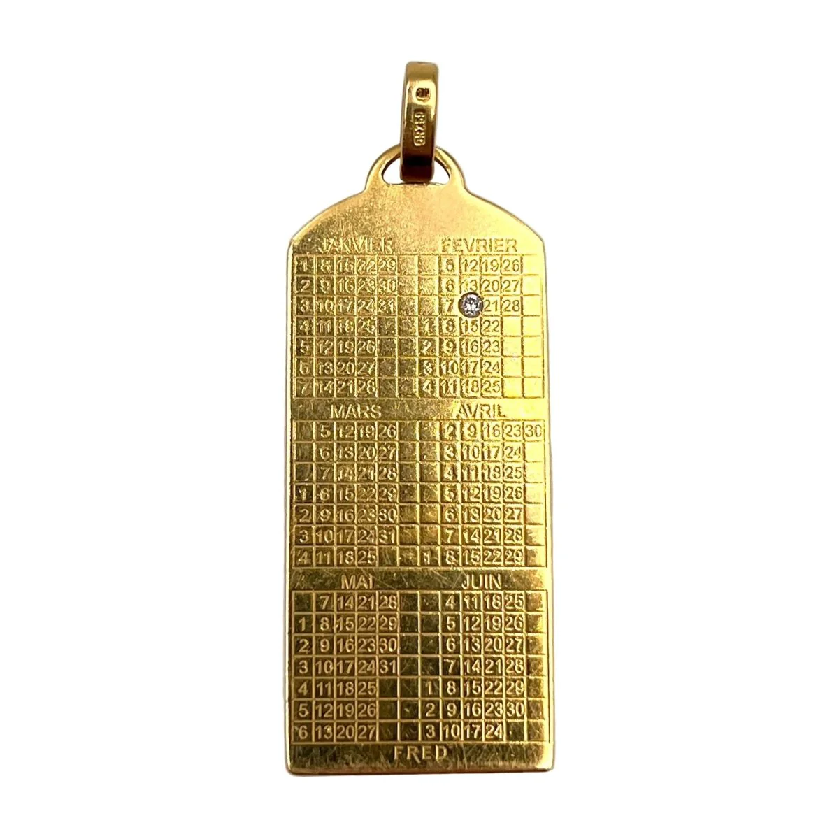 Pendentif FRED en or jaune et diamant