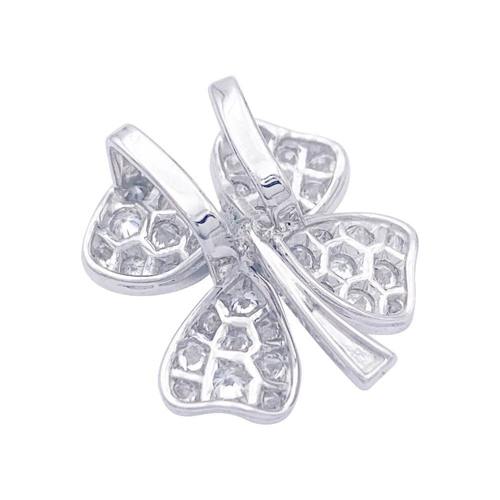 Pendentif Fred, "Trèfle", or blanc et diamants - Image 3