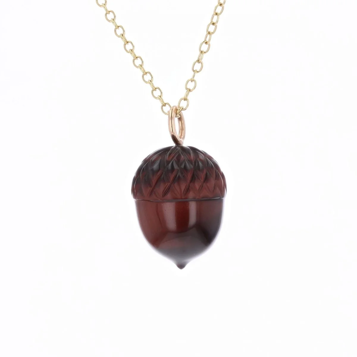 Pendentif en or jaune et oeil de tigre