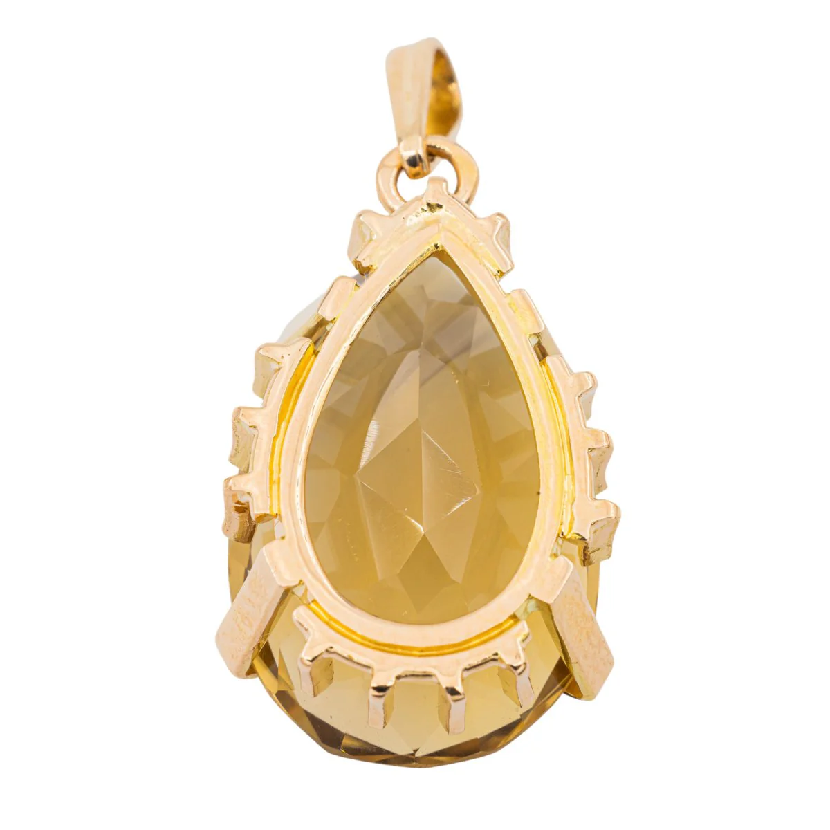 Pendentif Goutte en Or jaune et Citrine - Image 3