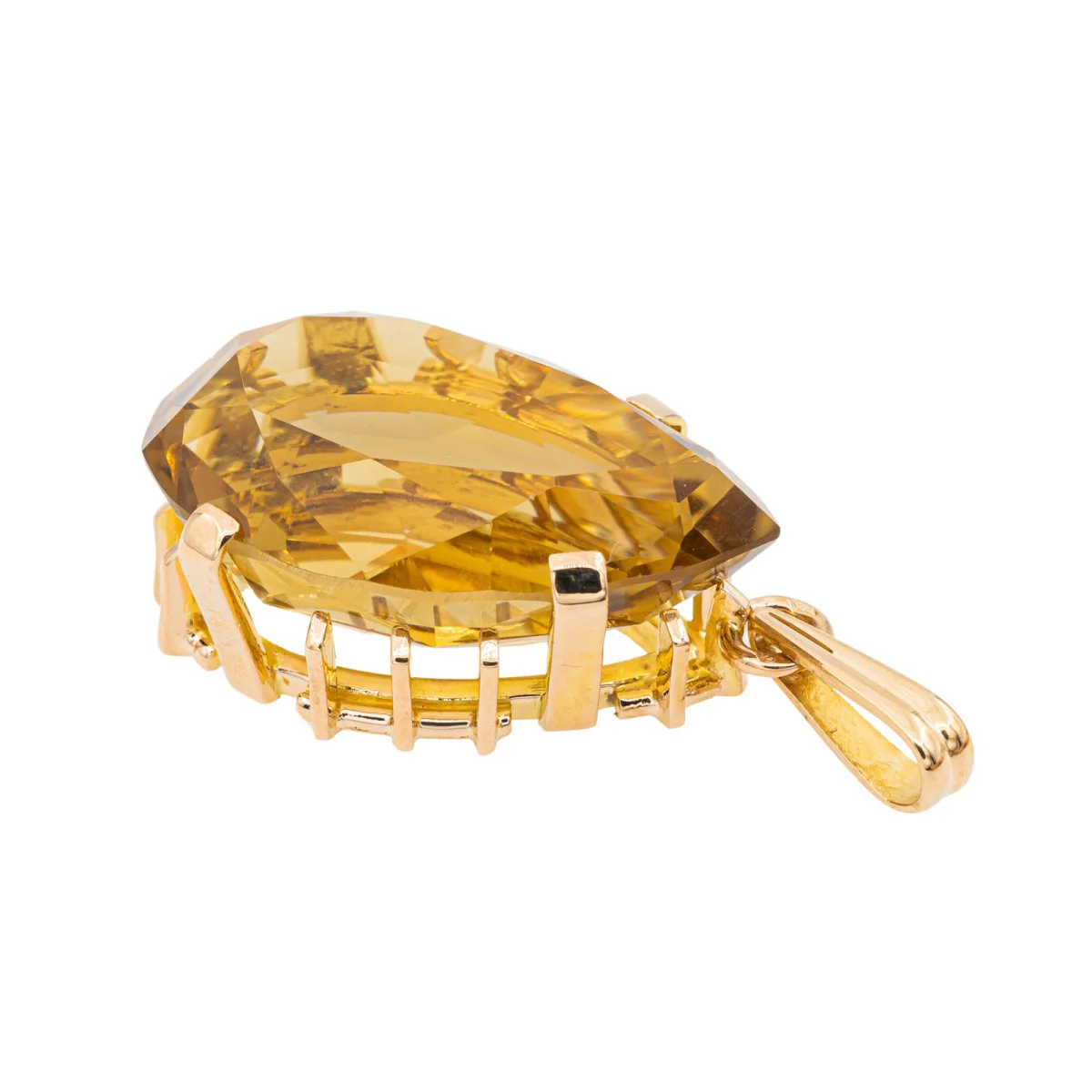 Pendentif Goutte en Or jaune et Citrine - Image 4