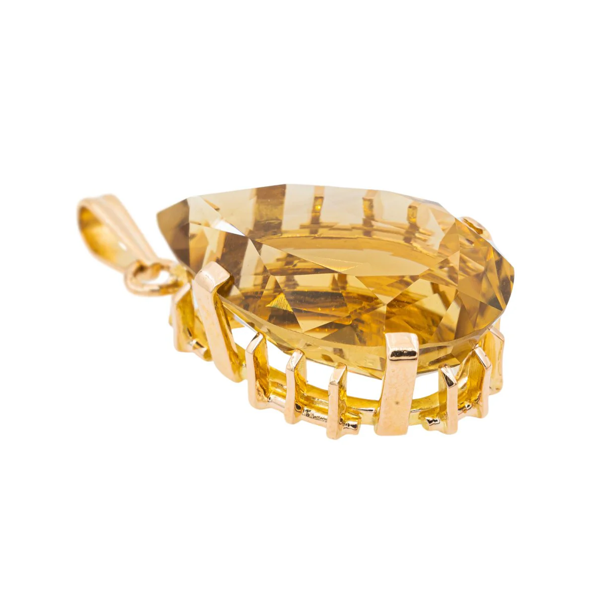Pendentif Goutte en Or jaune et Citrine - Image 6