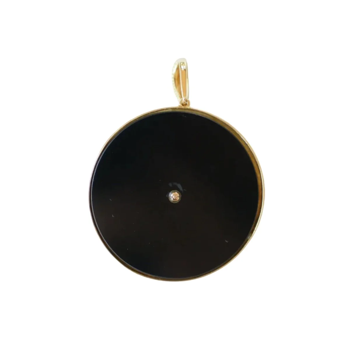 Pendentif JEAN & PIERRE BELLIN en or jaune, onyx et diamants - Image 4