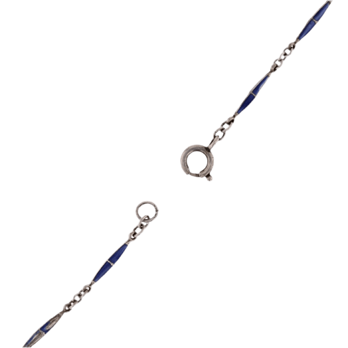 Collier Pendentif montre en or jaune, argent et émail - Image 7