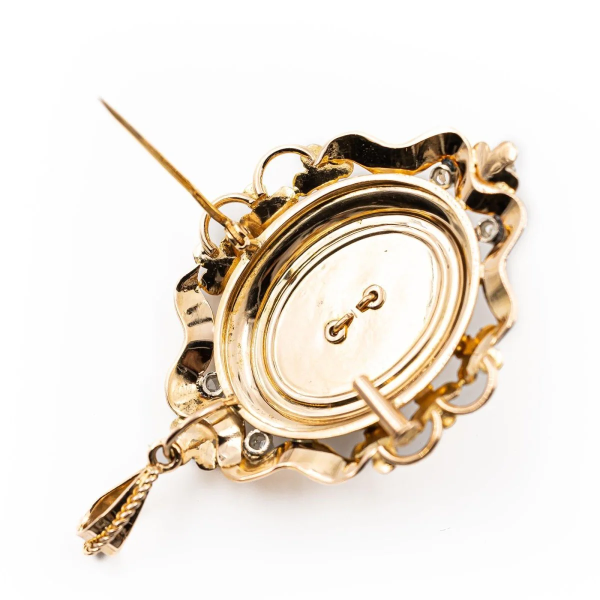 Pendentif en or jaune, perle et diamants - Image 7