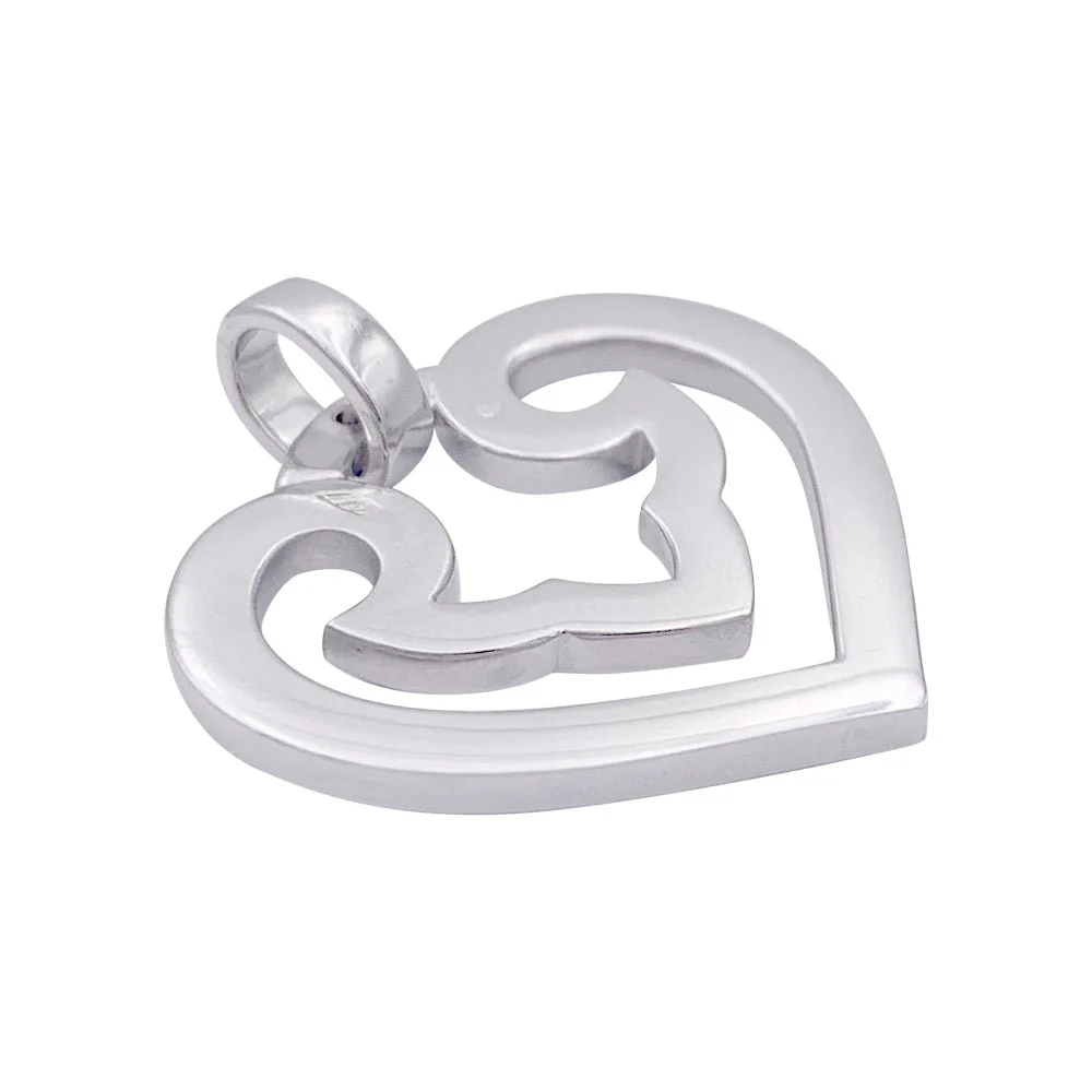 Pendentif O.J. PERRIN, "Coeur Légende" en or blanc et diamants - Image 3