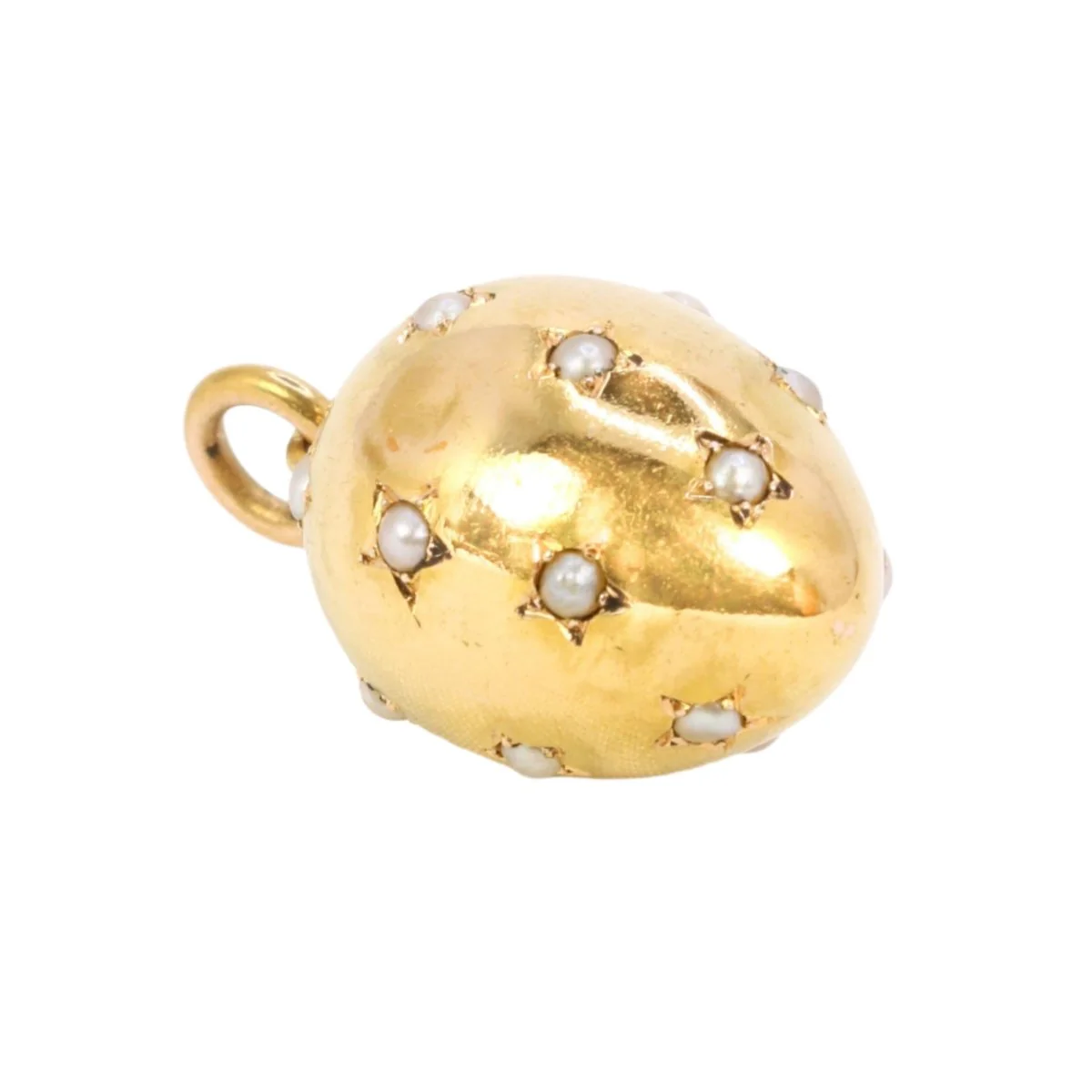 Pendentif œuf or jaune perles fines - Image 4