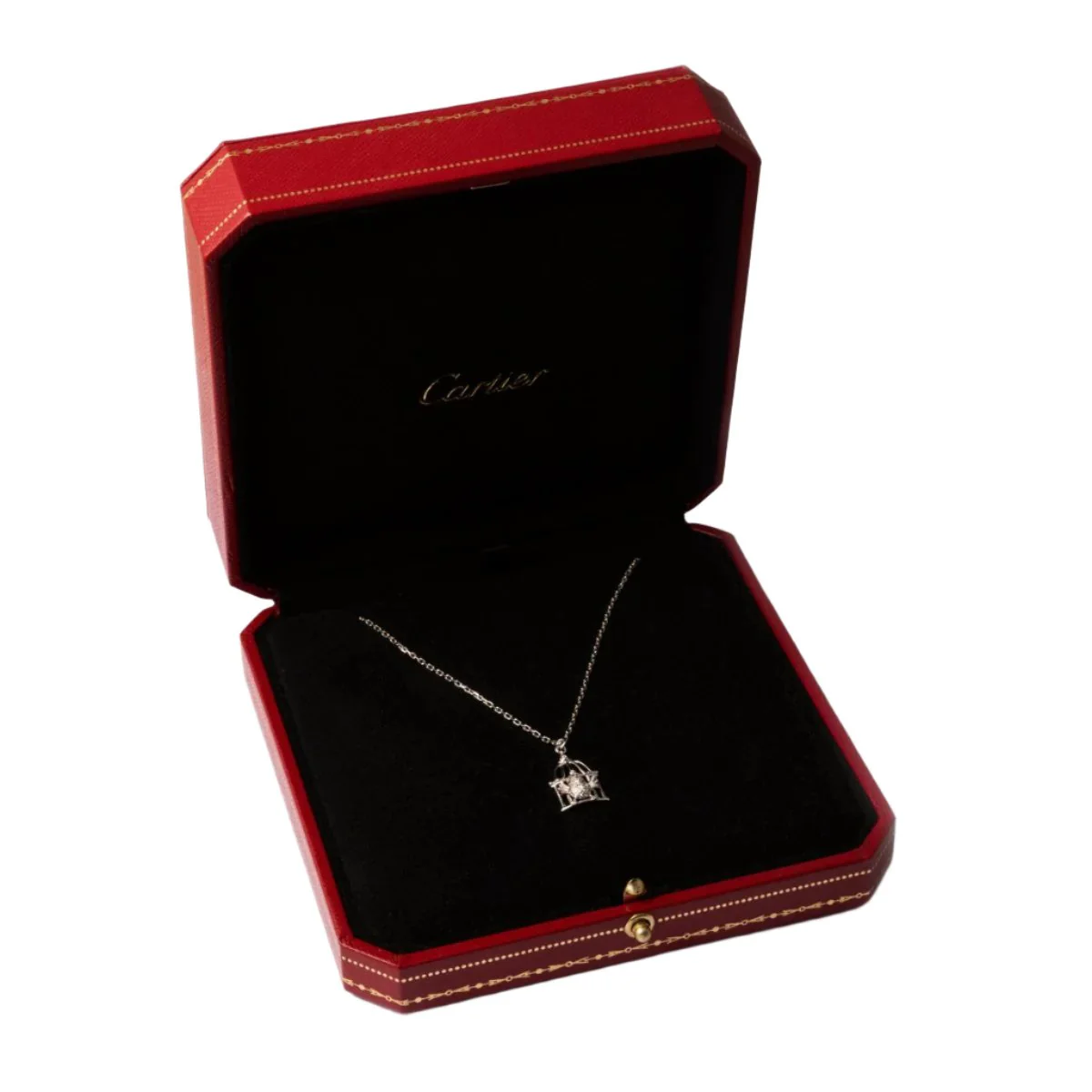 Pendentif CARTIER "Oiseau libéré" et sa chaîne en or blanc - Image 2