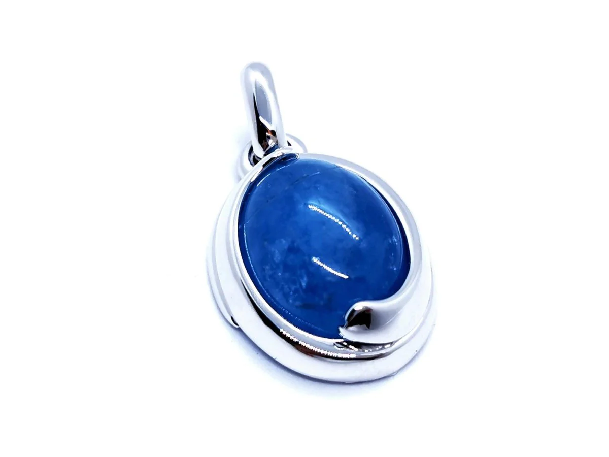 Pendentif Or blanc Agate