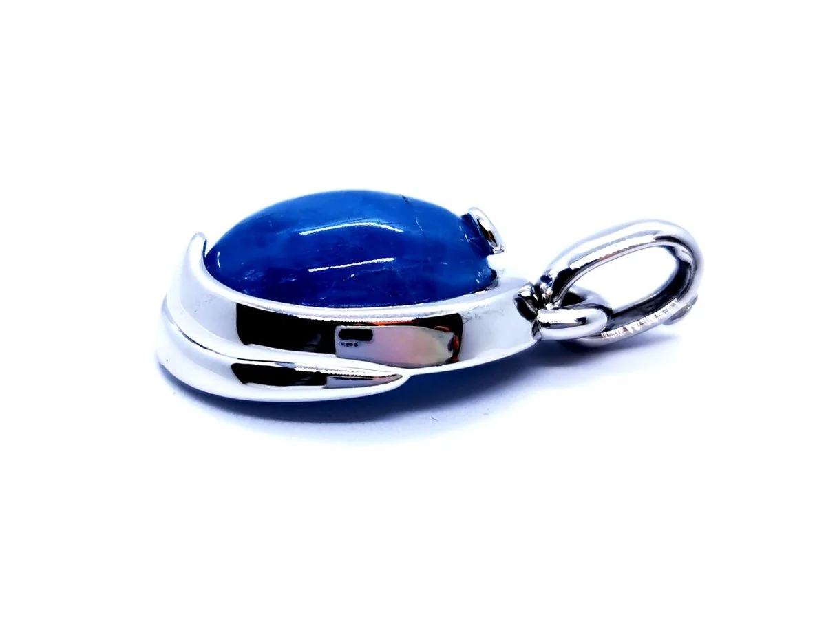 Pendentif Or blanc Agate - Image 2
