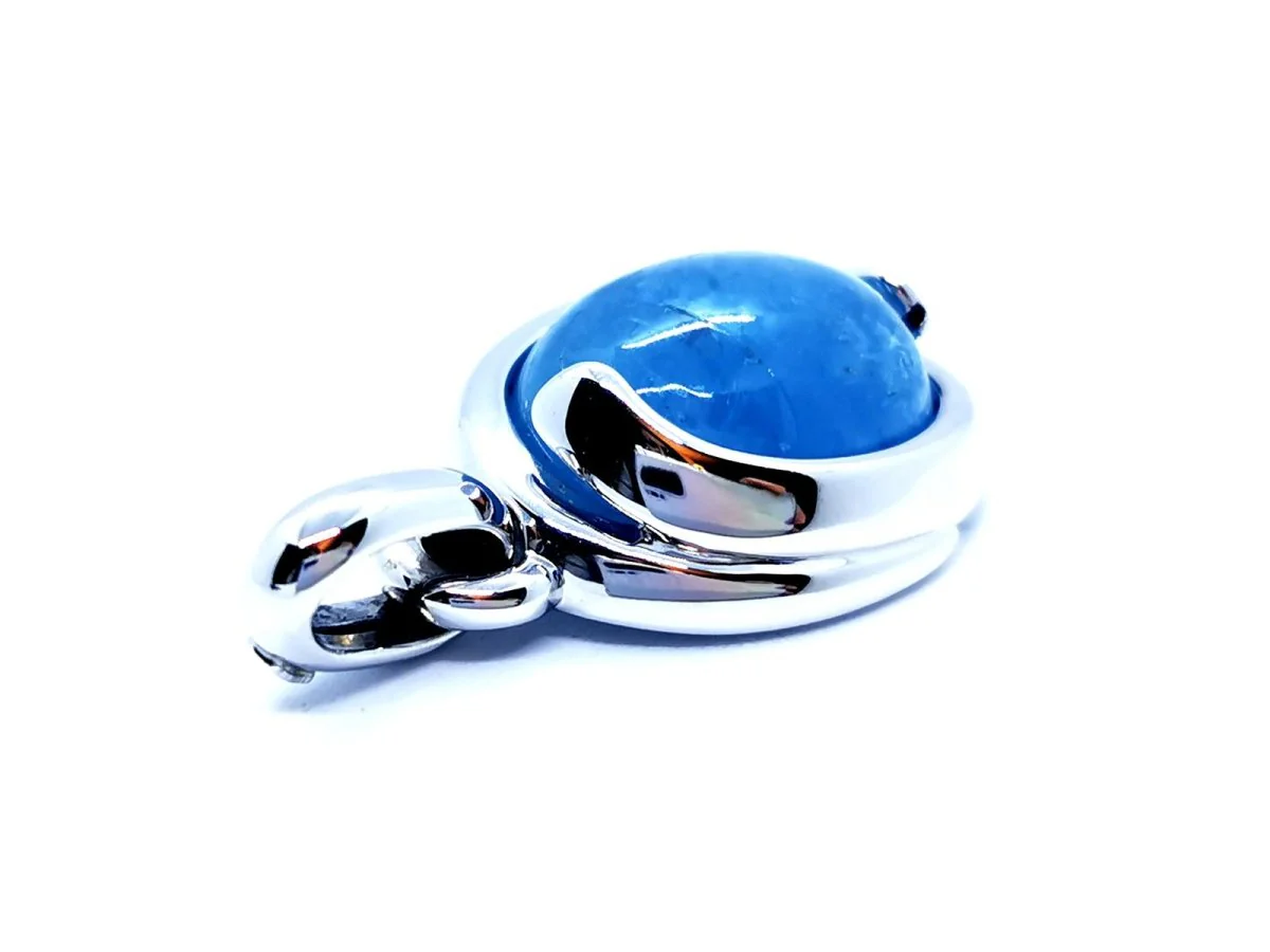 Pendentif Or blanc Agate - Image 4