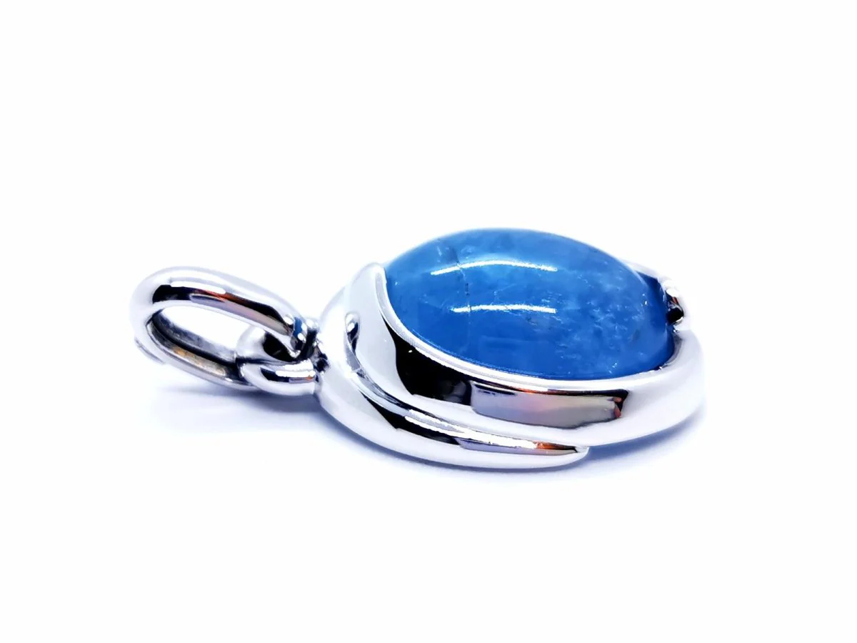 Pendentif Or blanc Agate - Image 5