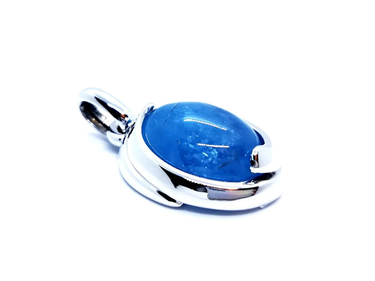 Pendentif Or blanc Agate - Image 6