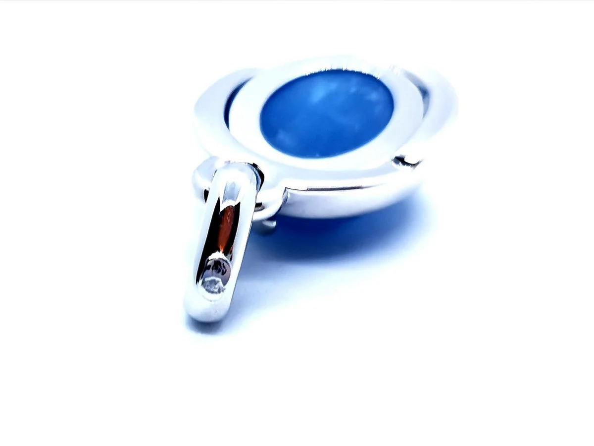 Pendentif Or blanc Agate - Image 9