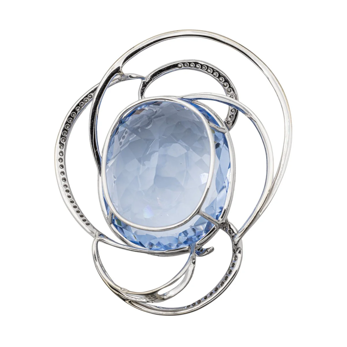 Pendentif Or blanc Aigue Marine - Image 4