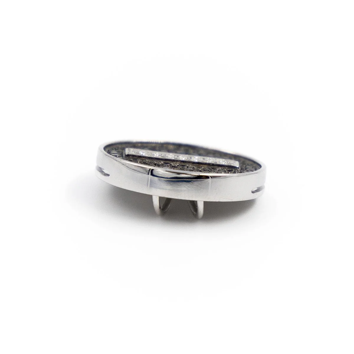 Pendentif en or blanc et diamants blancs et noirs - Image 3