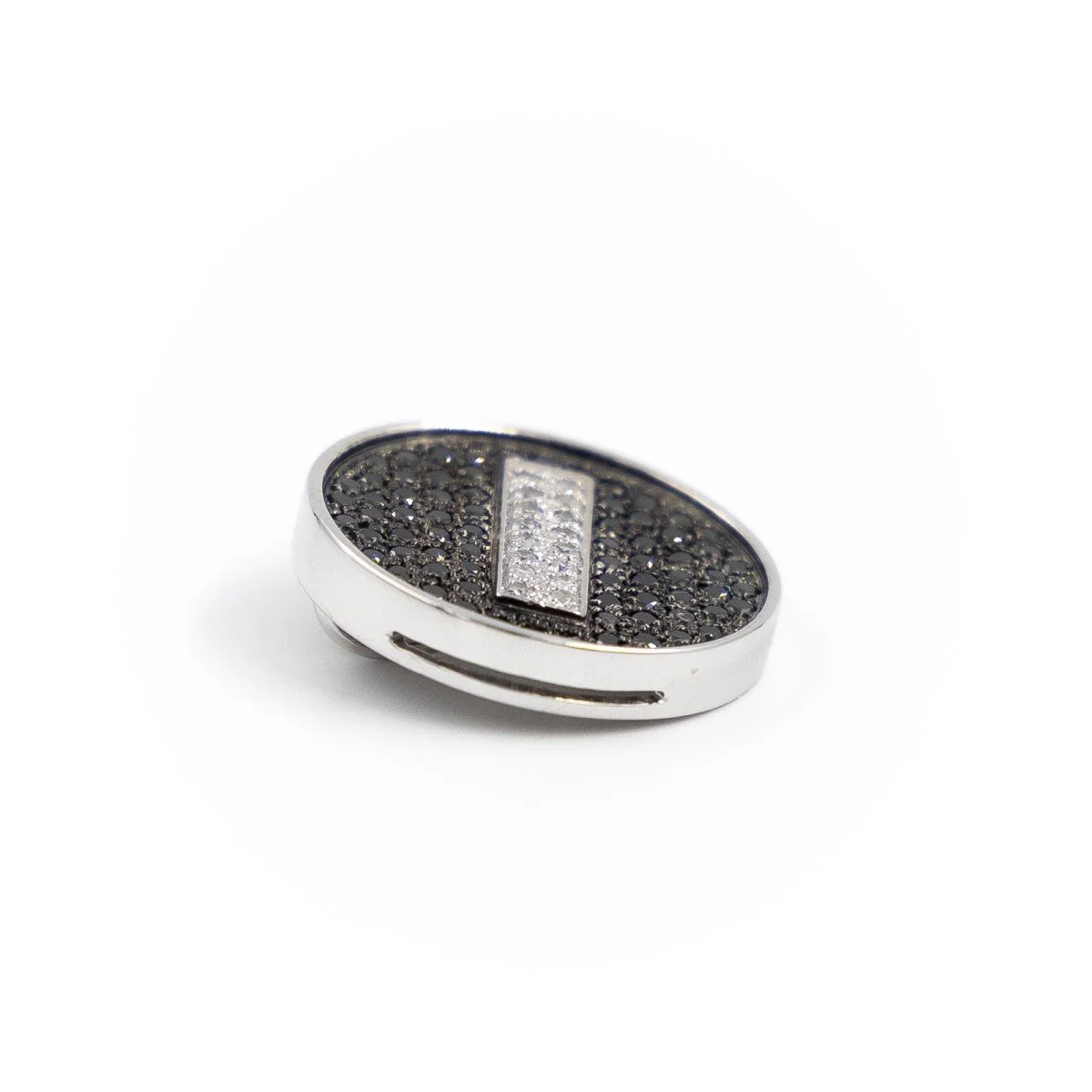Pendentif en or blanc et diamants blancs et noirs - Image 4