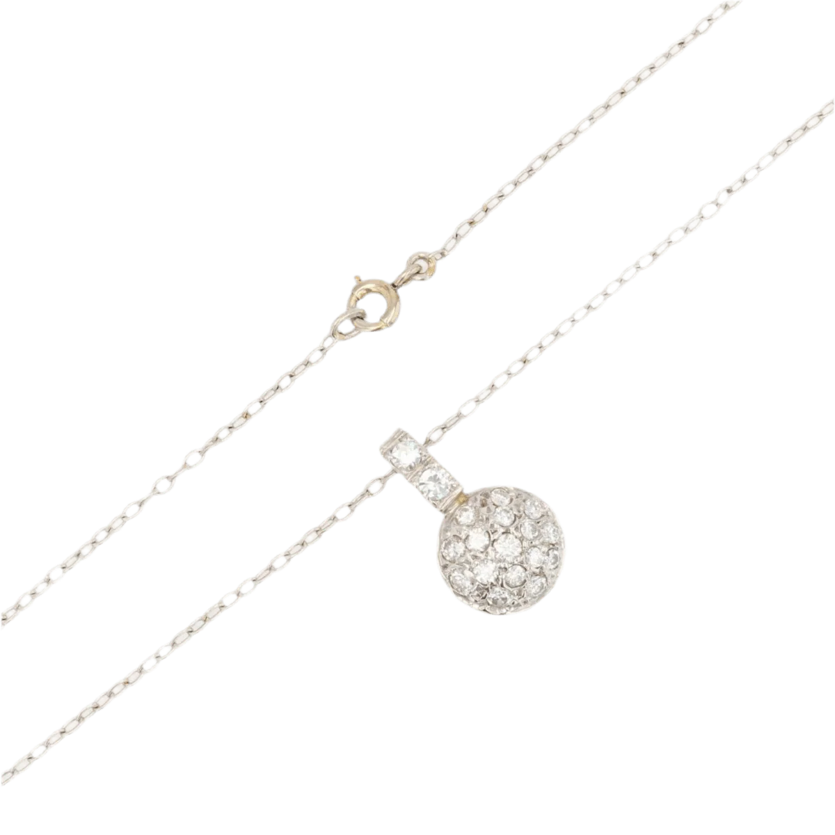 Collier Pendentif en or blanc et diamants - Image 4