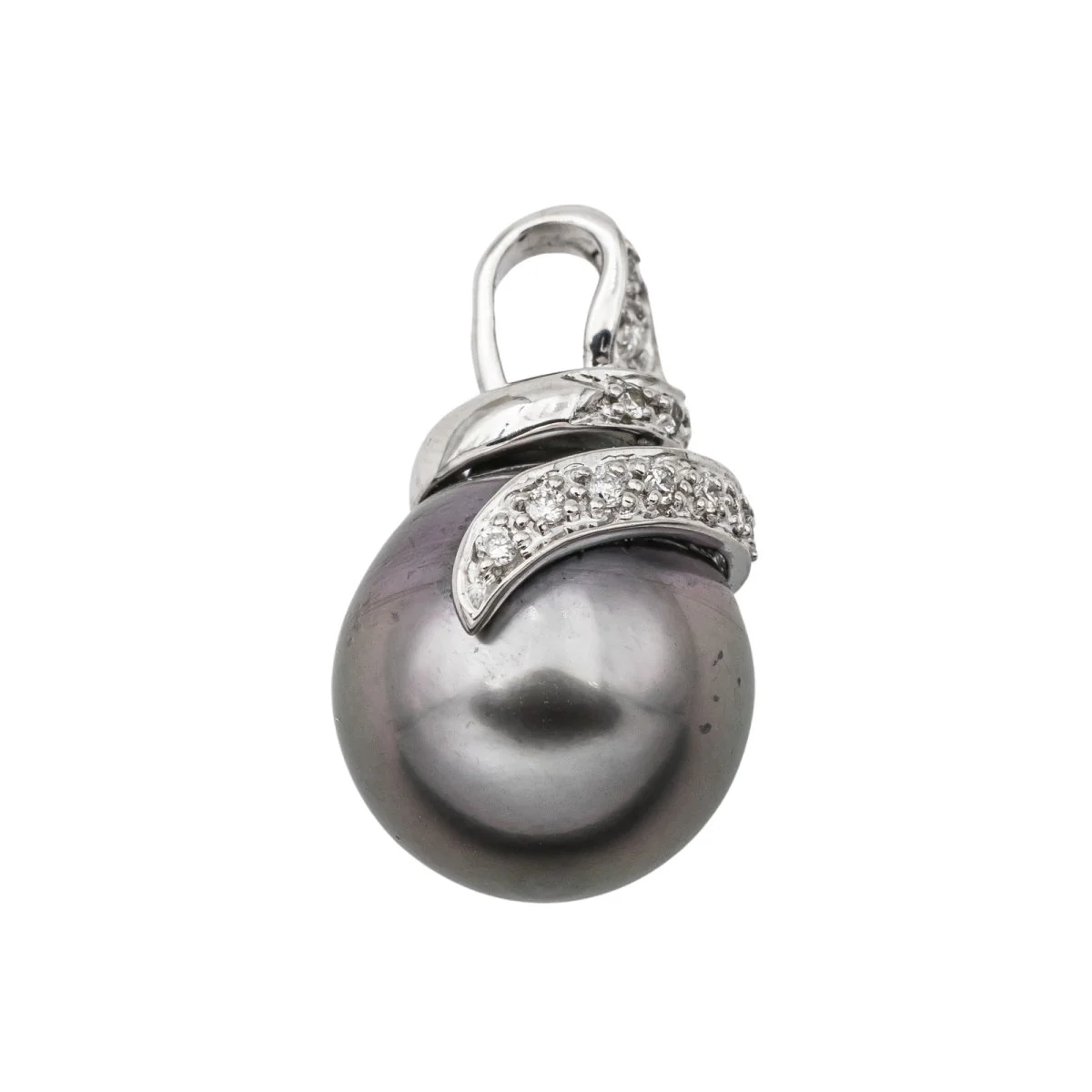 Pendentif Or blanc Perle de tahiti - Image 2