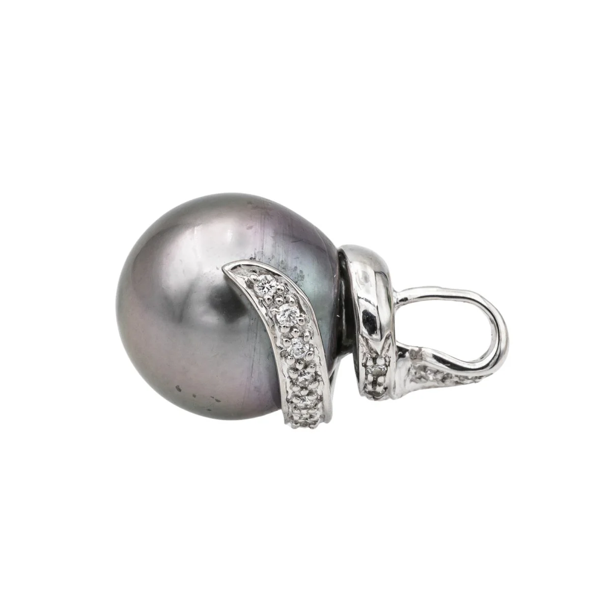Pendentif Or blanc Perle de tahiti - Image 3