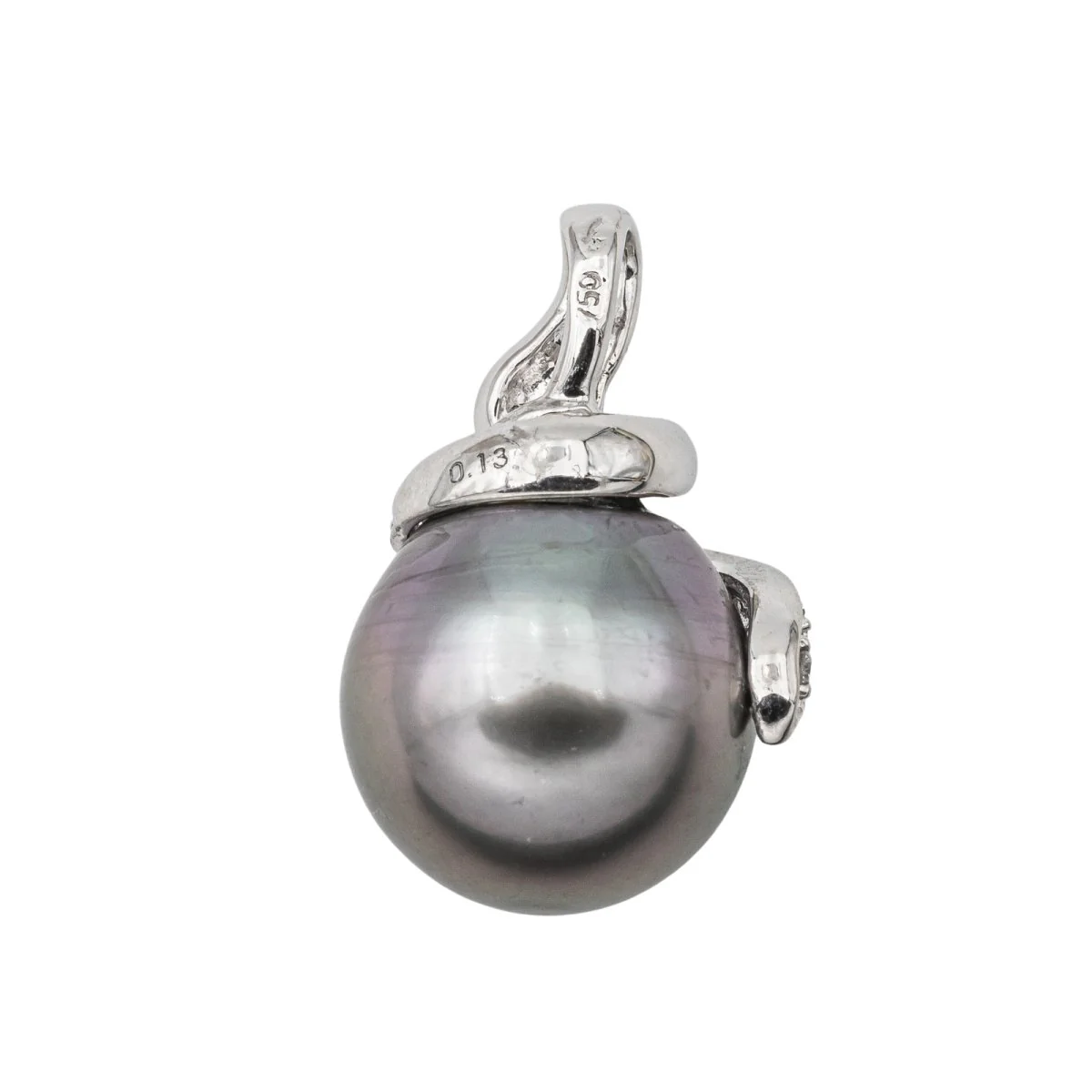 Pendentif Or blanc Perle de tahiti - Image 4