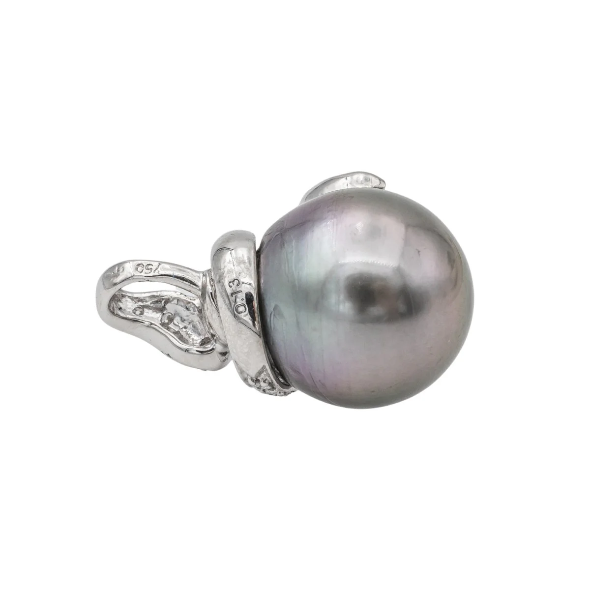 Pendentif Or blanc Perle de tahiti - Image 6